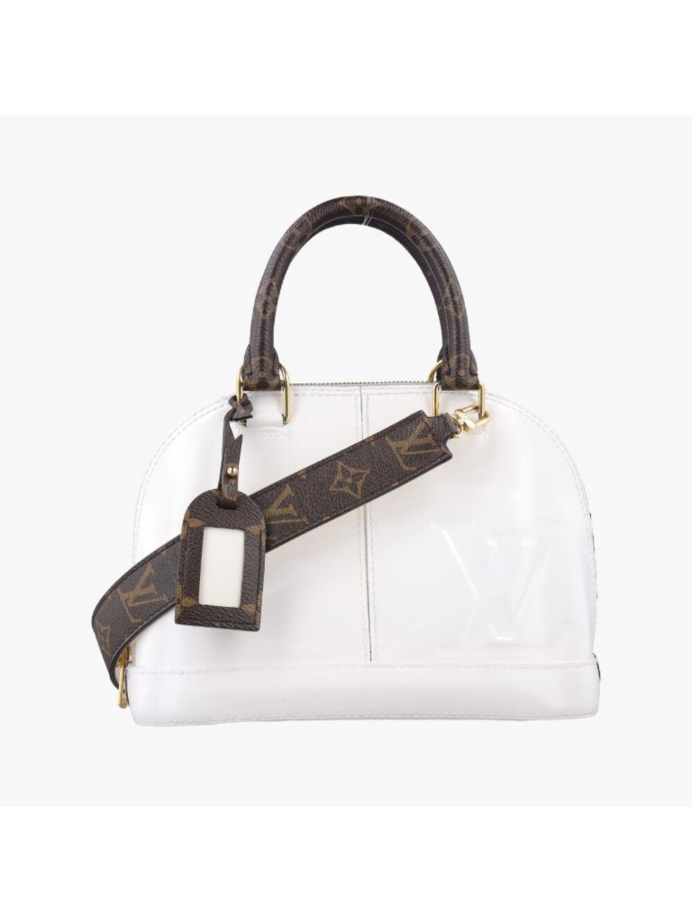 Louis Vuitton Alma BB White Vernis Handbag